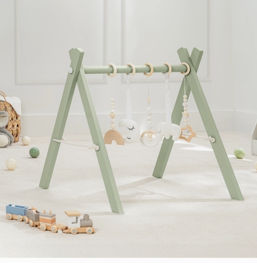 Holz-Babyspielbogen „PuckCompact“ – klein, stabil, schnell aufgebaut