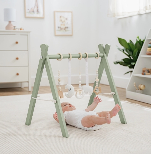 Holz-Babyspielbogen „PuckCompact“ – klein, stabil, schnell aufgebaut