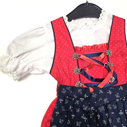Kleinkind Mädchen Tracht Grösse 80 - Rot, Blau, Weiss 6-12Monate