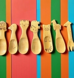 Bambus-Tierbesteck für Kinder & Kleinkinder